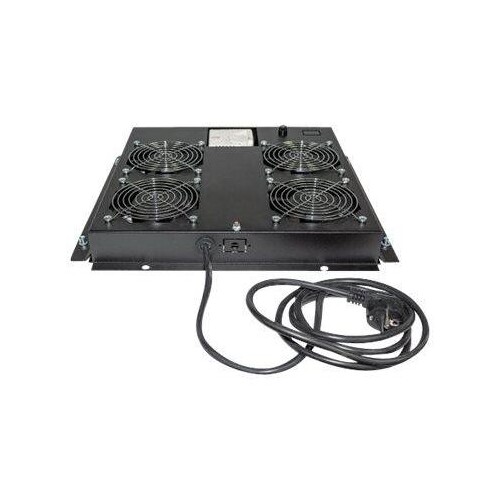 Intellinet 4-Fan Ventilation Unit for 19" Racks, Roof Mount, with Thermostat, Black - Rack-Lüfterein Produktbild Additional View 1 L