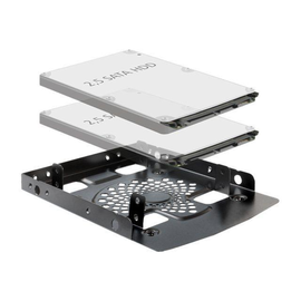 Delock Installation frame 3.5" > 2 x 2.5" HDD - Laufwerksschachtadapter - 3,5" auf 2,5" (8.9 cm to 6 Produktbild
