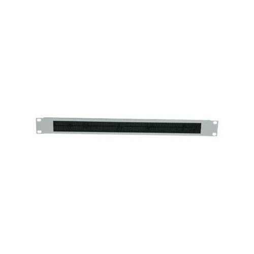 Intellinet 19" Kabeldurchführung, 2 HE, mit Bürstenleiste, grau - Rack-Blende mit Bürste für Kabeldu Produktbild Front View L