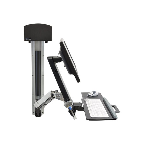 Ergotron Sit-Stand Combo System Mit CPU-Halter klein - Befestigungskit (CPU-Halter, 2 Schienenabdeck Produktbild Additional View 1 L