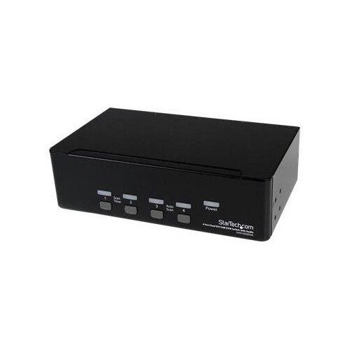 StarTech.com 4 Port Dual DVI USB KVM Switch/ Umschalter mit Audio und USB 2.0 Hub Produktbild