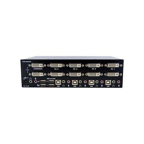 StarTech.com 4 Port Dual DVI USB KVM Switch/ Umschalter mit Audio und USB 2.0 Hub Produktbild Additional View 1 L