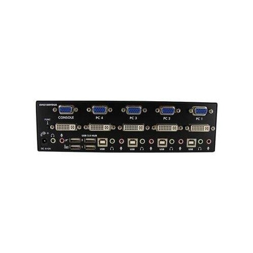StarTech.com 4 Port DVI KVM USB Switch - 4-fach DVI Umschalter mit USB Hub Produktbild Additional View 1 L