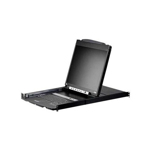 ATEN Slideaway CL5816N - KVM-Konsole mit KVM-Switch - 16 Anschlüsse - PS/2, USB - German QWERTZ - 48 Produktbild Front View L
