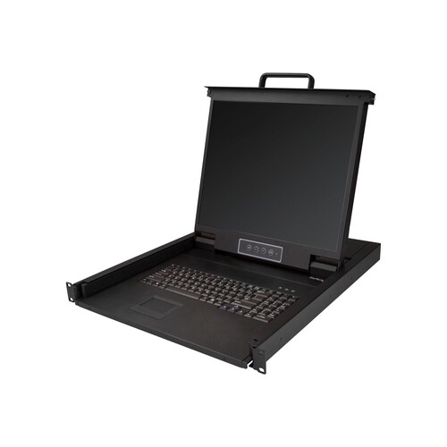 StarTech.com Rack KVM Konsole - US Tastatur(QWERTY), Ein Port VGA KVM mit 19" LCD Monitor - 1HE LCD Produktbild