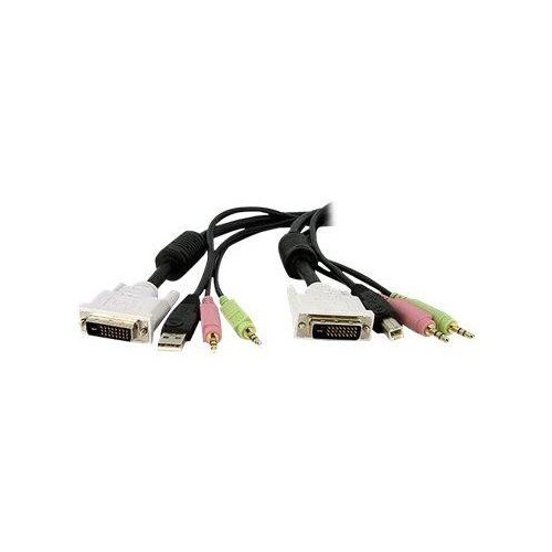 StarTech.com 4,5 m 4-in-1 USB Dual Link DVI-D KVM-Switchkabel mit Audio und Mikrofon - Tastatur- / V Produktbild