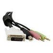 StarTech.com 4,5 m 4-in-1 USB Dual Link DVI-D KVM-Switchkabel mit Audio und Mikrofon - Tastatur- / V Produktbild Additional View 2 S