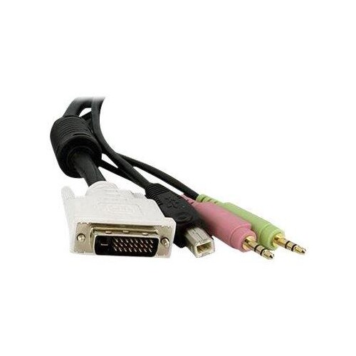 StarTech.com 4,5 m 4-in-1 USB Dual Link DVI-D KVM-Switchkabel mit Audio und Mikrofon - Tastatur- / V Produktbild Additional View 2 L