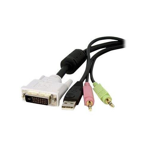 StarTech.com 4,5 m 4-in-1 USB Dual Link DVI-D KVM-Switchkabel mit Audio und Mikrofon - Tastatur- / V Produktbild Additional View 4 L