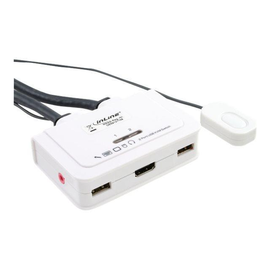 InLine KVM Switch - 2-fach - HDMI - USB - mit Audio - integr. Kabel Produktbild