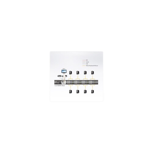 ATEN CL6708MW - KVM-Konsole mit KVM-Switch - 8 Anschlüsse - USB - 43.9 cm (17.3") Produktbild Additional View 3 L