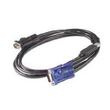 APC Tastatur- / Video- / Maus- (KVM-) Kabel - USB, HD-15 (VGA) Produktbild Additional View 1 S