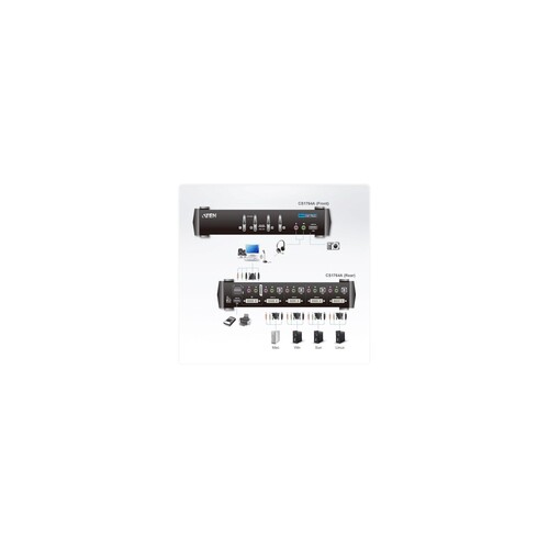 ATEN CubiQ CS1764A - KVM-/Audio-Switch - 4 x KVM/Audio Produktbild Additional View 4 L