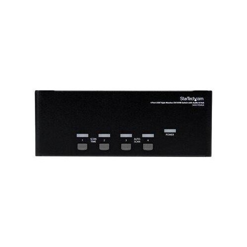 StarTech.com 4 Port Dreifach Monitor DVI USB KVM Switch mit Audio und USB 2.0 Hub Produktbild Additional View 2 L