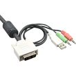 InLine KVM Switch - 4-fach - DVI-D - USB - mit Audio - integr. Kabel Produktbild Additional View 1 S
