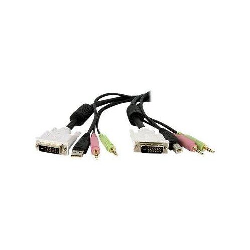 StarTech.com 3 m 4-in-1 USB Dual Link DVI-D KVM-Switchkabel mit Audio und Mikrofon - Tastatur- / Vid Produktbild