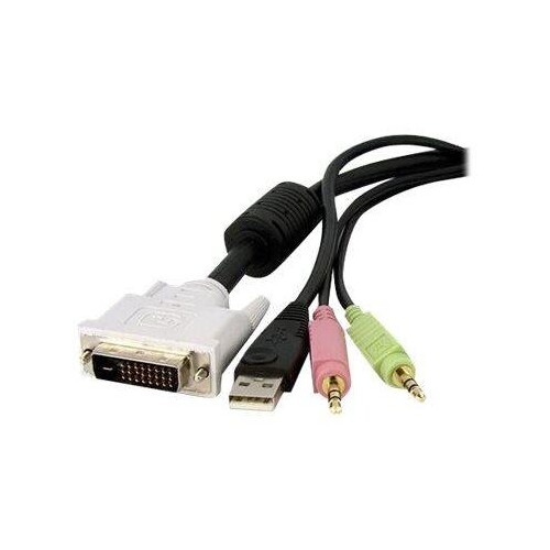 StarTech.com 3 m 4-in-1 USB Dual Link DVI-D KVM-Switchkabel mit Audio und Mikrofon - Tastatur- / Vid Produktbild Additional View 2 L