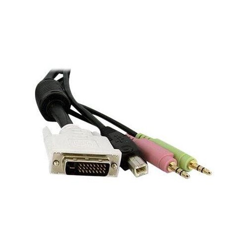 StarTech.com 3 m 4-in-1 USB Dual Link DVI-D KVM-Switchkabel mit Audio und Mikrofon - Tastatur- / Vid Produktbild Additional View 4 L