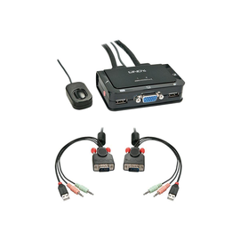 Lindy VGA KVM Switch Compact USB 2.0 Audio 2 Port Produktbild