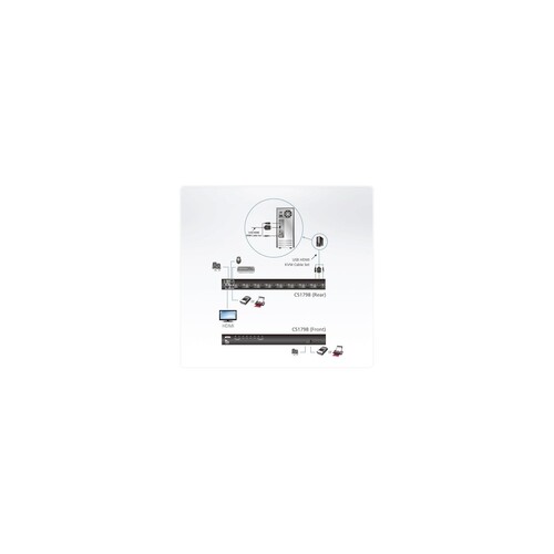 ATEN CS1798 - KVM-/Audio-/USB-Switch - 8 x KVM/Audio/USB Produktbild Additional View 2 L