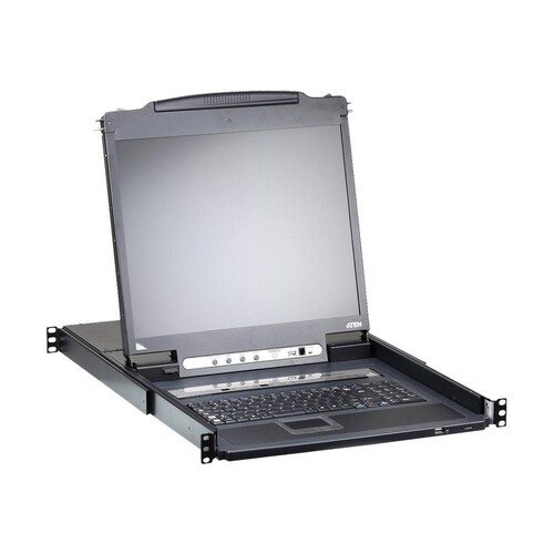 ATEN Slideaway CL5716iM - KVM-Konsole mit KVM-Switch - 16 Anschlüsse - PS/2, USB - Deutsch - 43.2 cm Produktbild Additional View 2 L