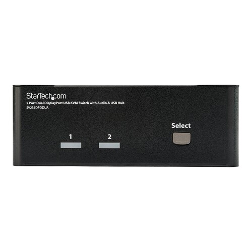 StarTech.com 2 Port Dual DisplayPort USB KVM Switch mit Audio Produktbild Additional View 2 L