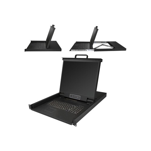 StarTech.com 8 Port Rack KVM Konsole mit 1,8 m Kabeln - US Tastatur(QWERTY), Integrierter KVM Switch Produktbild Additional View 1 L