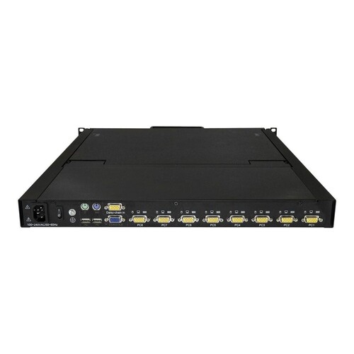 StarTech.com 8 Port Rack KVM Konsole mit 1,8 m Kabeln - US Tastatur(QWERTY), Integrierter KVM Switch Produktbild Additional View 2 L