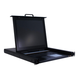 Inter-Tech KVM-1708 LED - KVM-Konsole mit KVM-Switch - 8 Anschlüsse - PS/2, USB - QWERTZ - 43.2 cm ( Produktbild