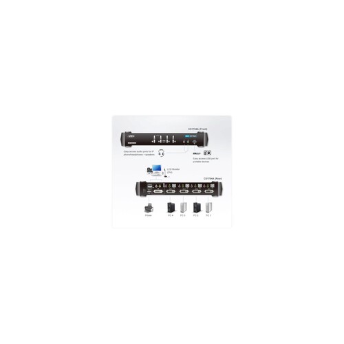 ATEN CubiQ CS1784A - KVM-/Audio-Switch - 4 x KVM/Audio Produktbild Additional View 4 L