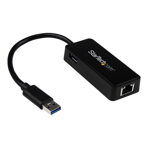 StarTech.com USB 3.0 SuperSpeed auf Gigabit Ethernet Lan Adapter mit USB Port Produktbild Additional View 2 L