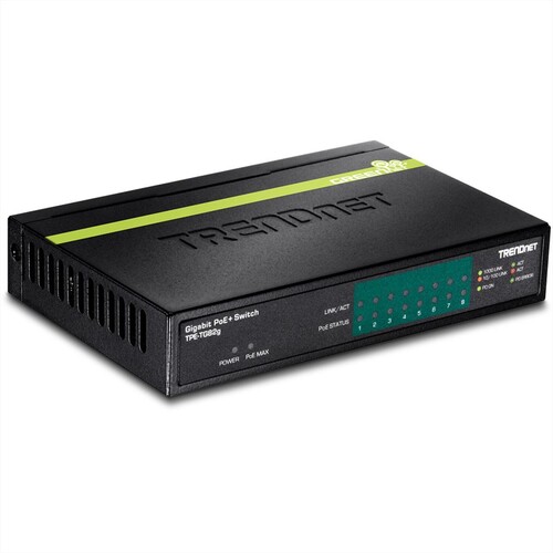 TRENDnet TPE TG82G - Switch - 8 x 10/100/1000 (PoE+) Produktbild Additional View 1 L