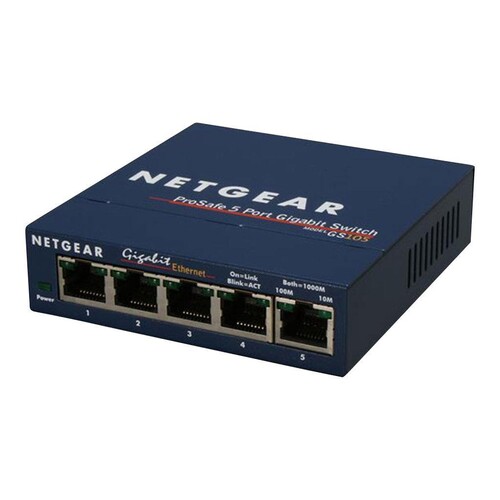 Netgear GS105 - Switch - 5 x 10/100/1000 - Desktop Produktbild Additional View 1 L