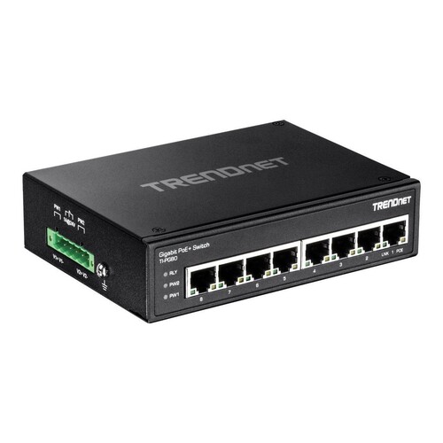 TRENDnet TI-PG80 - Switch - unmanaged - 8 x 100/1000/10000 - an DIN-Schiene montierbar, wandmontierb Produktbild