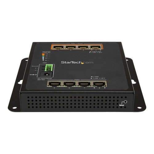 StarTech.com 8 Port POE Managed Ethernet Switch - 30W per PoE+ Port - Industrieller managed Wandmont Produktbild Additional View 2 L