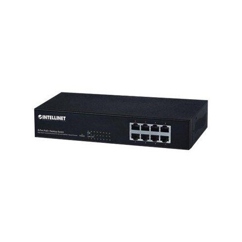 IC Intracom Intellinet 8-Port Fast Ethernet PoE+ Switch, 8 x PoE ports, IEEE 802.3at/af Power-over-E Produktbild