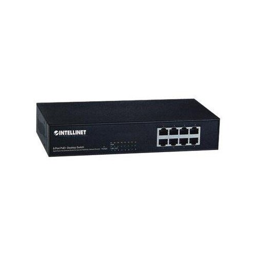 IC Intracom Intellinet 8-Port Fast Ethernet PoE+ Switch, 8 x PoE ports, IEEE 802.3at/af Power-over-E Produktbild Additional View 1 L