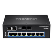 TRENDnet TI-G102 - Switch - unmanaged - 8 x 10/100/1000 + 2 x Kombi-Gigabit-SFP Produktbild Additional View 3 S