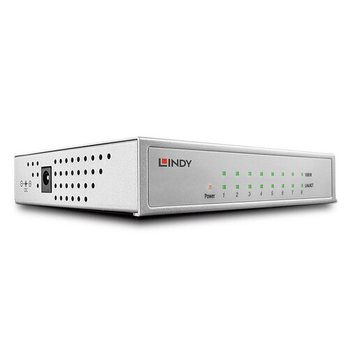 Lindy Gigabit Desktop Switch - Switch - 8 x 10/100/1000 Produktbild Additional View 1 L