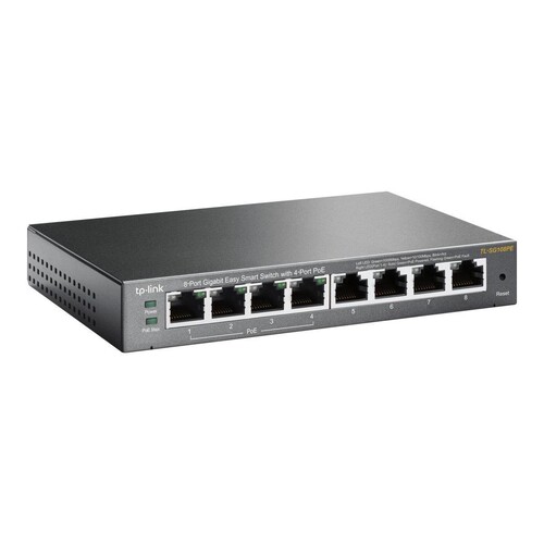 TP-LINK Easy Smart TL-SG108PE - Switch - Smart - 4 x 10/100/1000 (4 PoE+) Produktbild Additional View 1 L