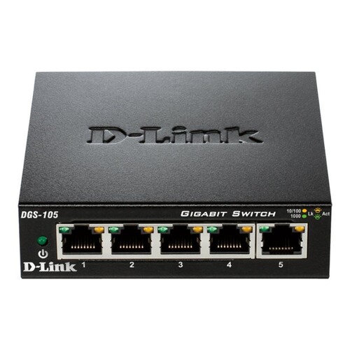 D-Link DGS 105 - Switch - 5 x 10/100/1000 - Desktop Produktbild Additional View 1 L