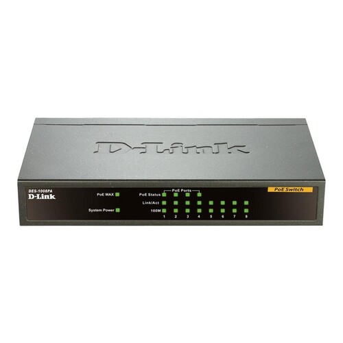 D-Link DES 1008PA - Switch - unmanaged - 4 x 10/100 (PoE) Produktbild