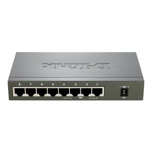 D-Link DES 1008PA - Switch - unmanaged - 4 x 10/100 (PoE) Produktbild Additional View 2 L