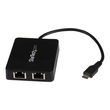 StarTech.com USB-C auf Dual-Gigabit Ethernet Adapter mit USB (Typ-A) Produktbild