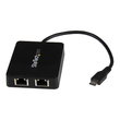 StarTech.com USB-C auf Dual-Gigabit Ethernet Adapter mit USB (Typ-A) Produktbild Additional View 3 S