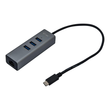 i-tec USB-C Metal 3-Port - Hub - 3 x SuperSpeed USB 3.0 + 1 x 10/100/1000 Produktbild
