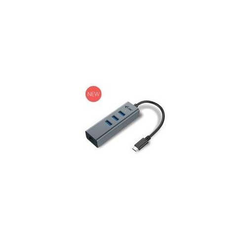 i-tec USB-C Metal 3-Port - Hub - 3 x SuperSpeed USB 3.0 + 1 x 10/100/1000 Produktbild Additional View 3 L