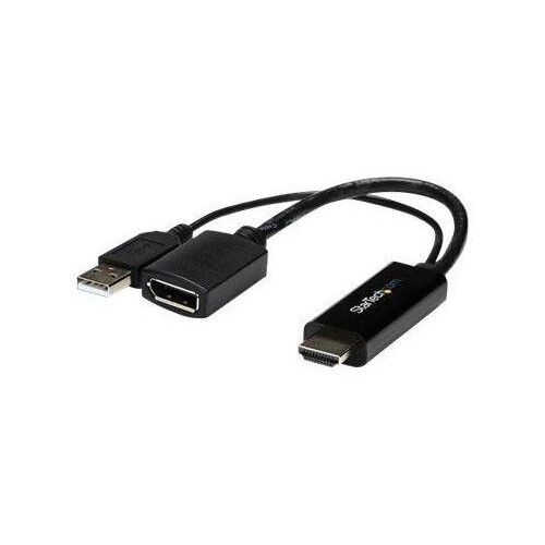 StarTech.com 4K 30Hz HDMI to DisplayPort Video Adapter w/ USB Power - 6 in - HDMI 1.4 (Male) Produktbild