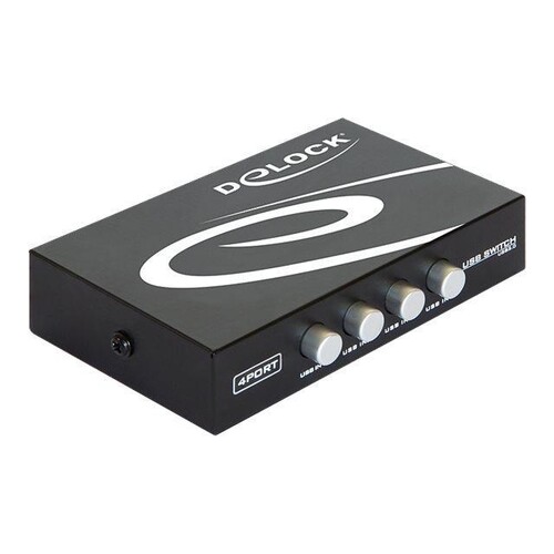 Delock Switch USB 2.0 4 port manual - USB-Umschalter für die gemeinsame Nutzung von Peripheriegeräte Produktbild Front View L