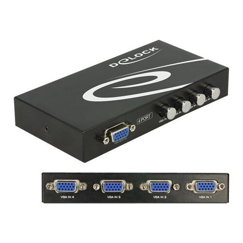 Delock Switch VGA 4 port manual bidirectional Produktbild Additional View 1 L